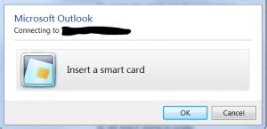 windows security outlook 2010 insert a smart card|Smart Card pop.